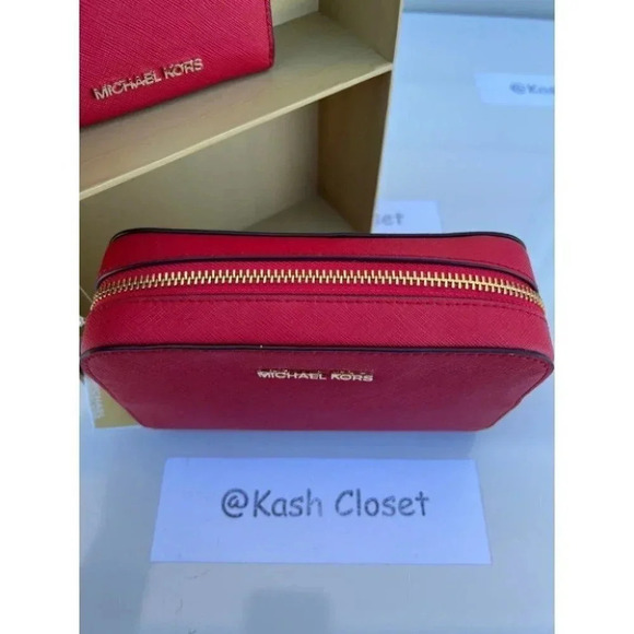 Michael Kors Giftable boxed item wallet & Travel Pouch - Bright Red - Picture 11 of 11